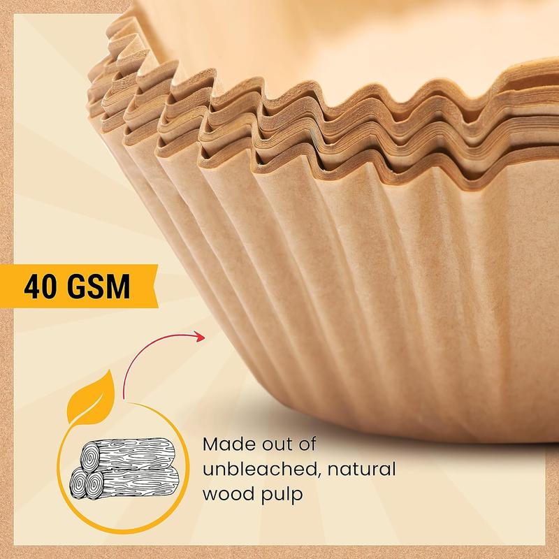 Disposable Air Fryer Liners - 240 Pcs Greaseproof Air Fryer Paper Liner - 20 cm (8 in) Square Sheets for 5.5-9 L Baskets, Oven, Pans 4