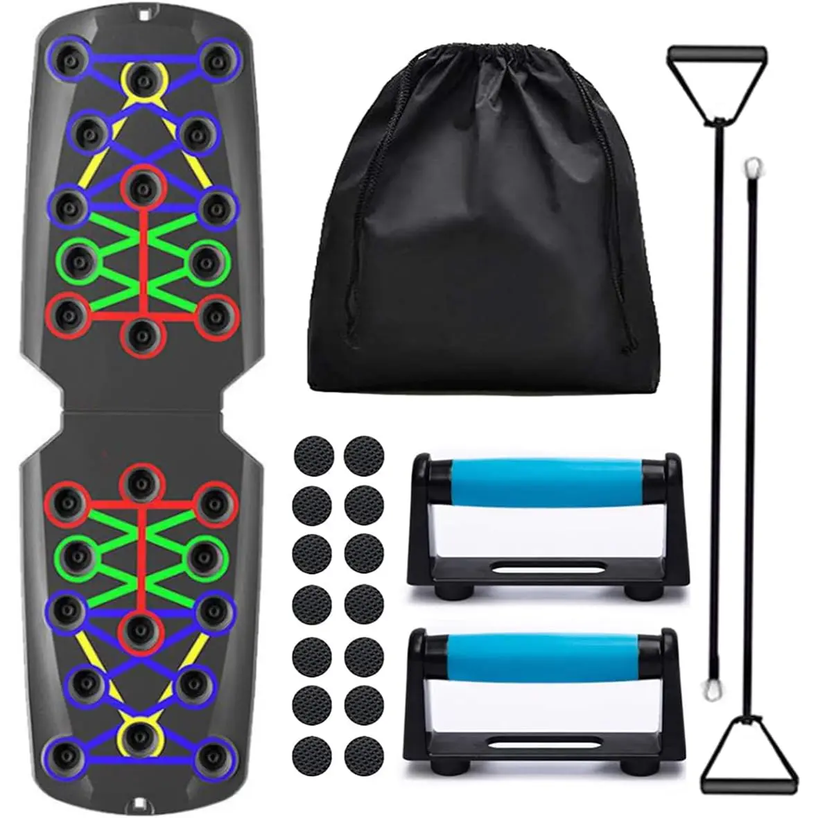 Push Up Board 12in1 Chest Back Triceps Portable Folding Exercise Workout INCLUDING Bag