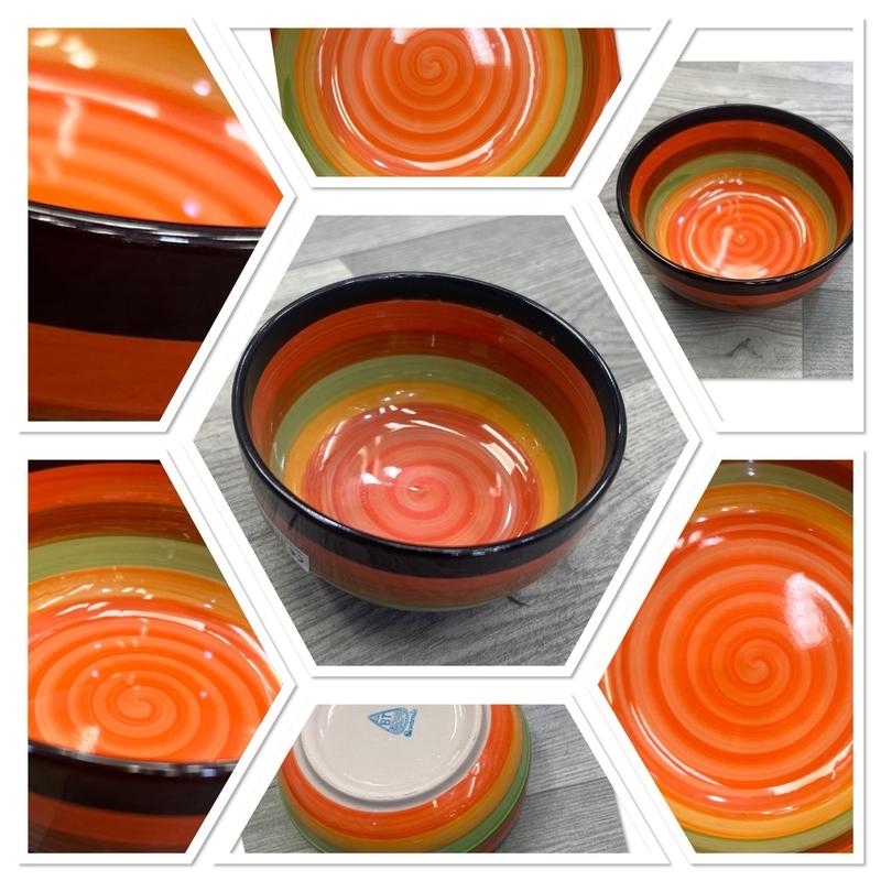 6inch coloured ceramic bowl microwave & dishwasher safe 8