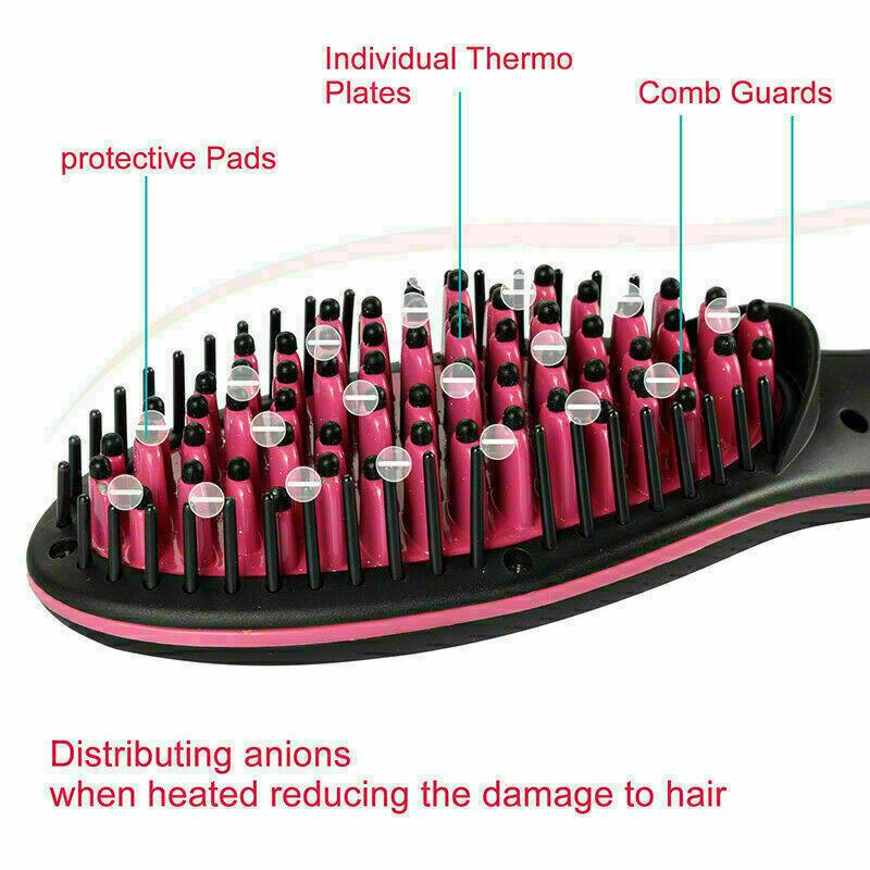 Fast Heated Electric Straight Hair Comb Beard Straightner Brush Men Women Gift Straightener Comfort 6
