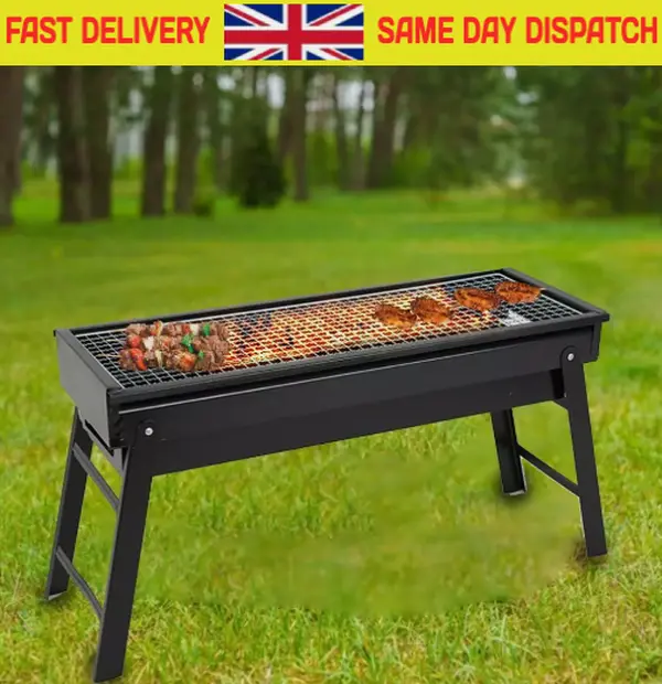 Large BBQ Grill Portable Folding Charcoal Barbecue Garden Picnic Steel Stove UK
