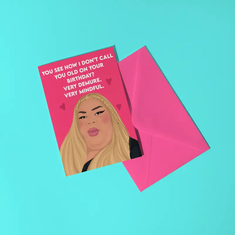 Very Demure, Very Mindful Birthday Card - Tik Tok Birthday Card Funny Tik Tok Gift Demure Mindful Cutesy Funny Meme Greeting Card For Bestie 3