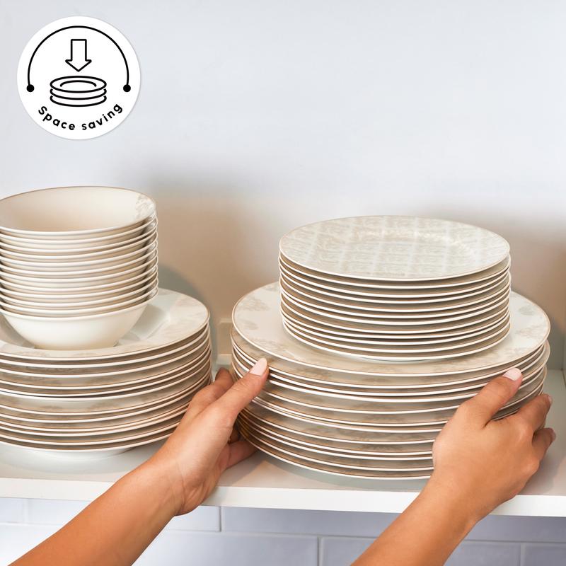 Karaca Siena 53-Piece Bone China Dinner Set for 12 People, Gold 7