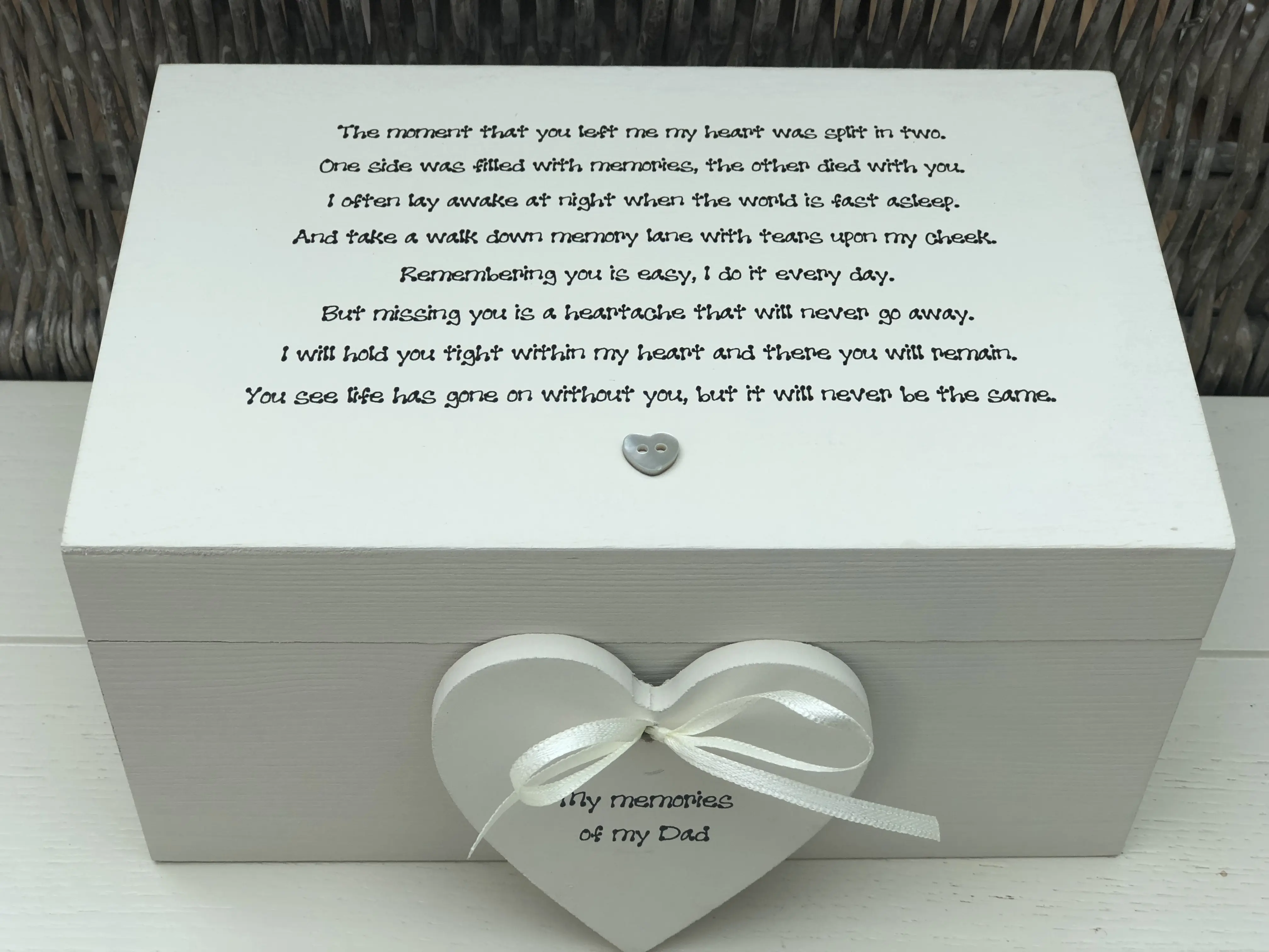PERSONALISED  ~ DAD ~Memorial Memory Box ~ Daddy ~ Mum ~ Nanny ~ Grandad ~ Husband ANY NAME In Memory of ANY NAME
