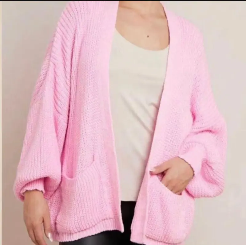 Zoey Fashion Women's Cropped Balloon Sleeve Cardigan - Knitted Womenswear Cardigan   Comfortable Knitwear 3