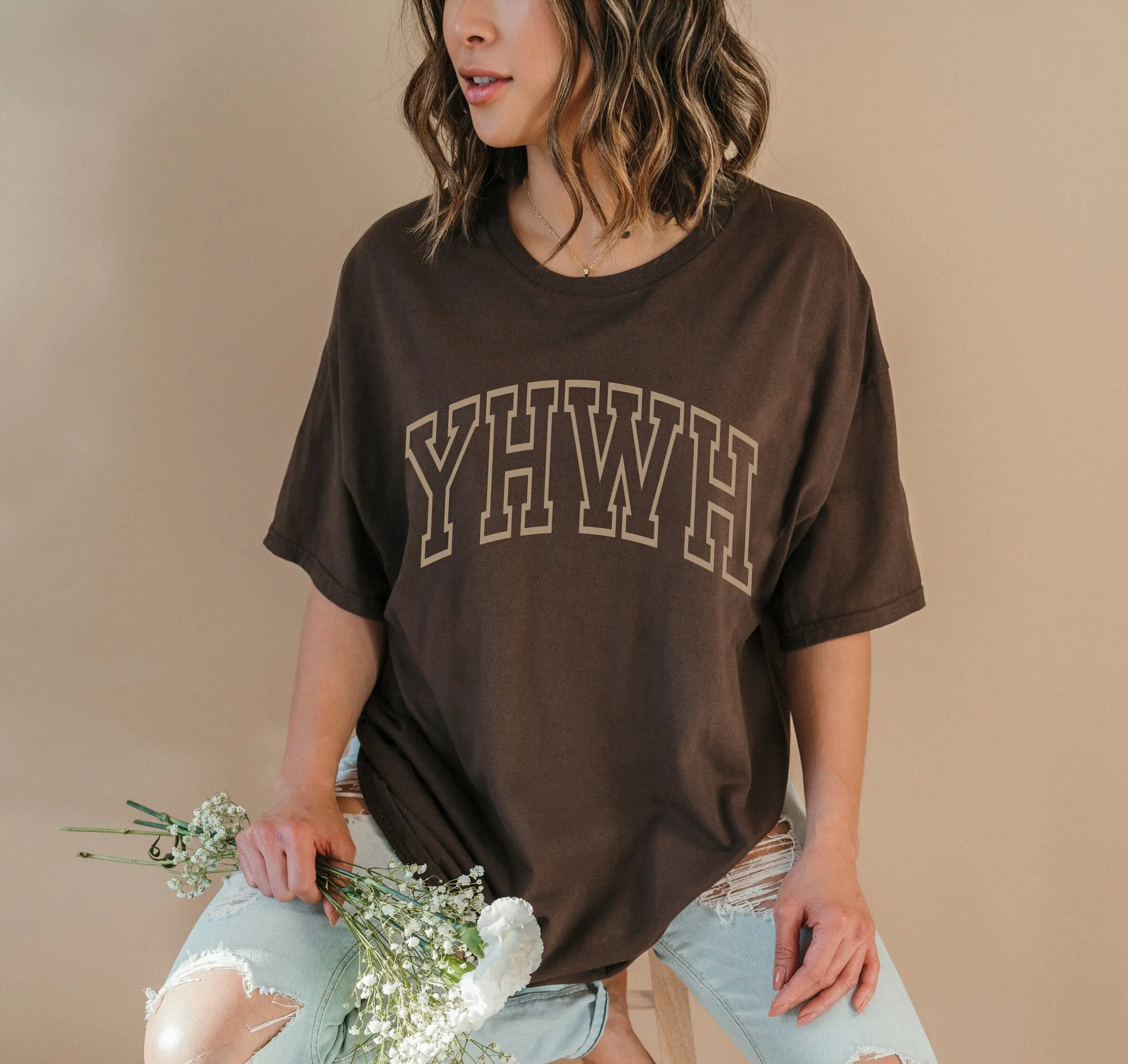 NE9V Varsity Yhwh Shirt Christian T-shirt For Men Aesthetic Christian Apparel Yahweh T-shirt Christian Streetwear Merch Church Tee Christian Gift Gift For Friend