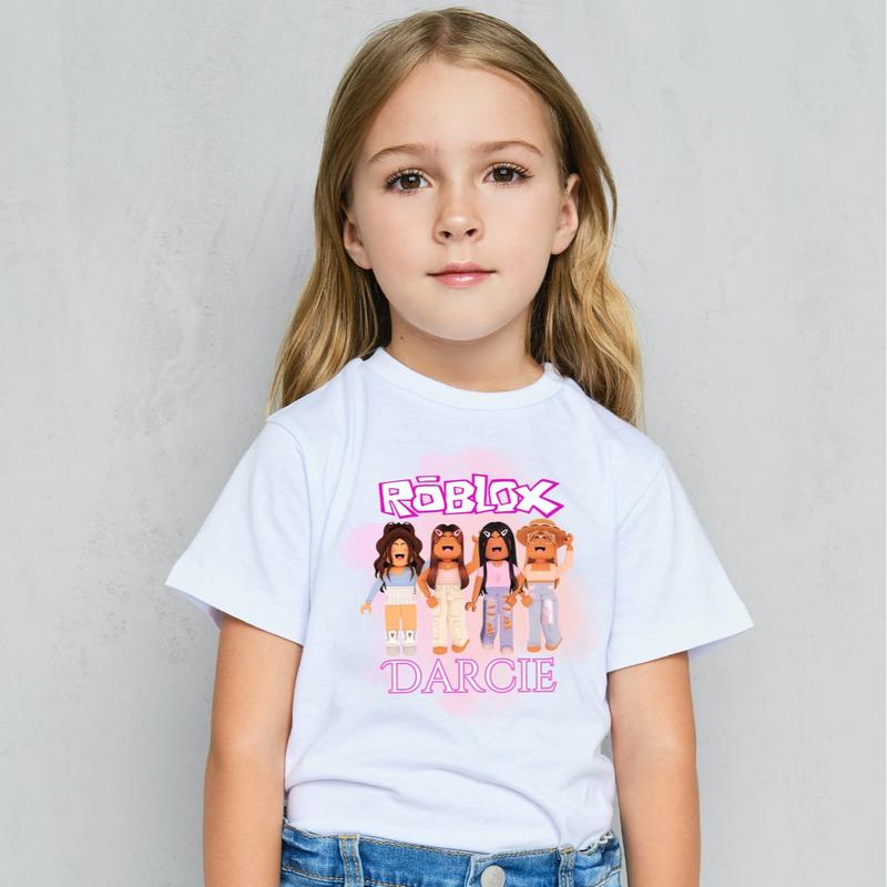 Personalised Roblox Birthday T-shirt, Roblox Birthday t-shirt, Roblox, Kids Roblox T-shirts, Kids Birthday T-shirts, Girls roblox tshirt 1