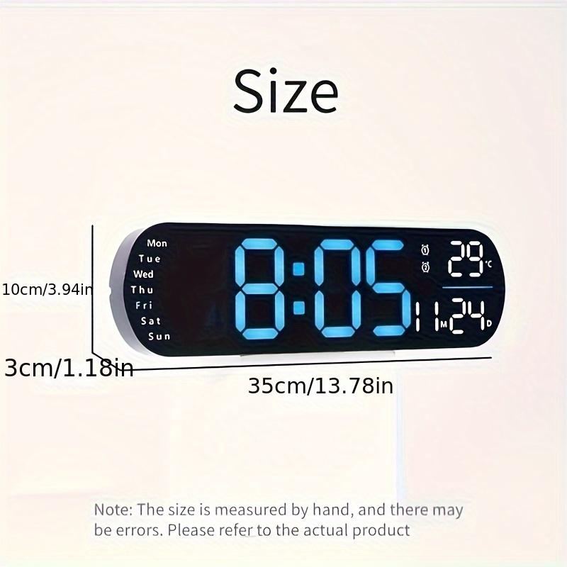 RAZZAQ MART SHOP Large Digital Wall Clock with Remote Control, Dual Alarm, DST, 10-Level Brightness, LED Night Light, USB Powered, Cordless or Plug-In Use, Ideal for Bedrooms, Living Rooms, or Offices (Batteries Not Included) 6