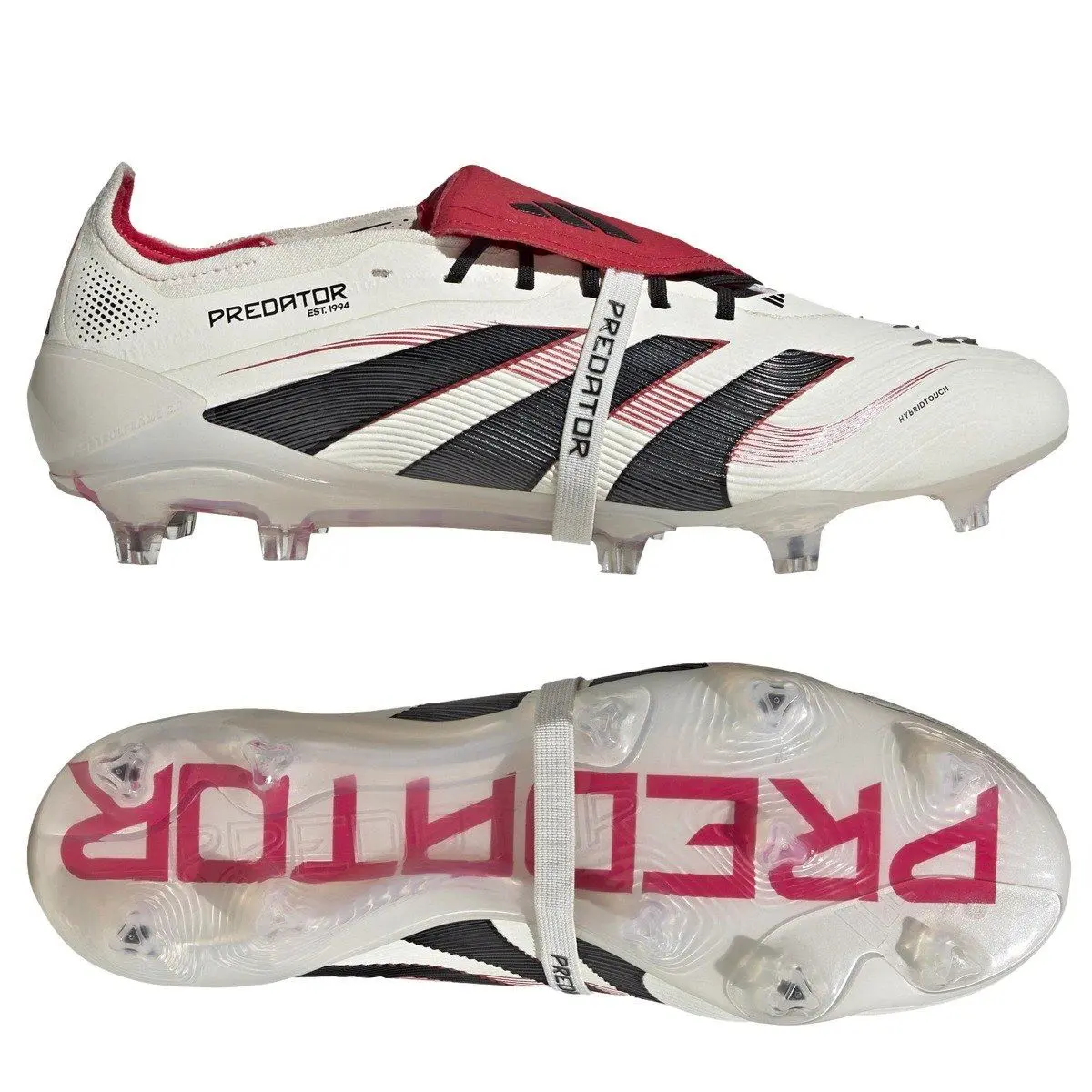 Adidas Predator Elite Fold Over Tongue FG - Off White/Core Black/Pure Ruby