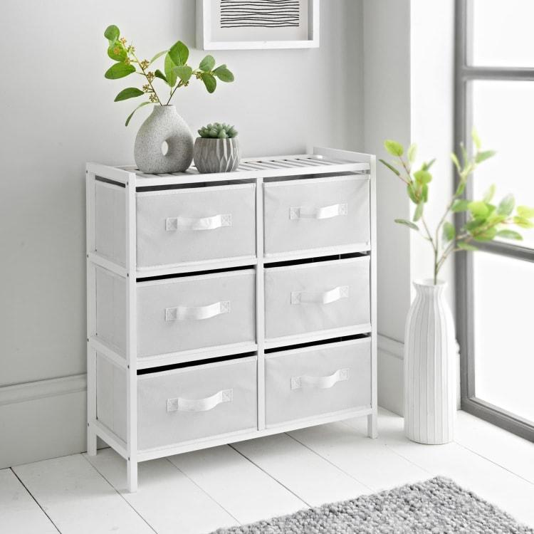 Spaceways 6 Drawer Unit modern look while giving you ample space to store your belongings.- White 0