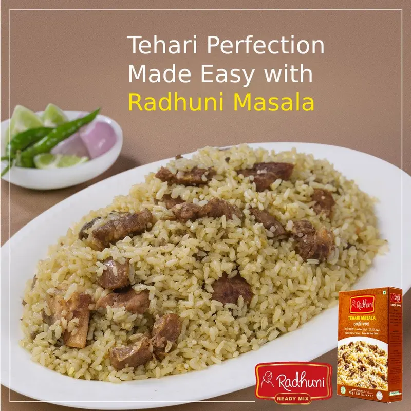 Radhuni Tehari Masala 45gm pre-mixed easy cook spice and masala packet 3
