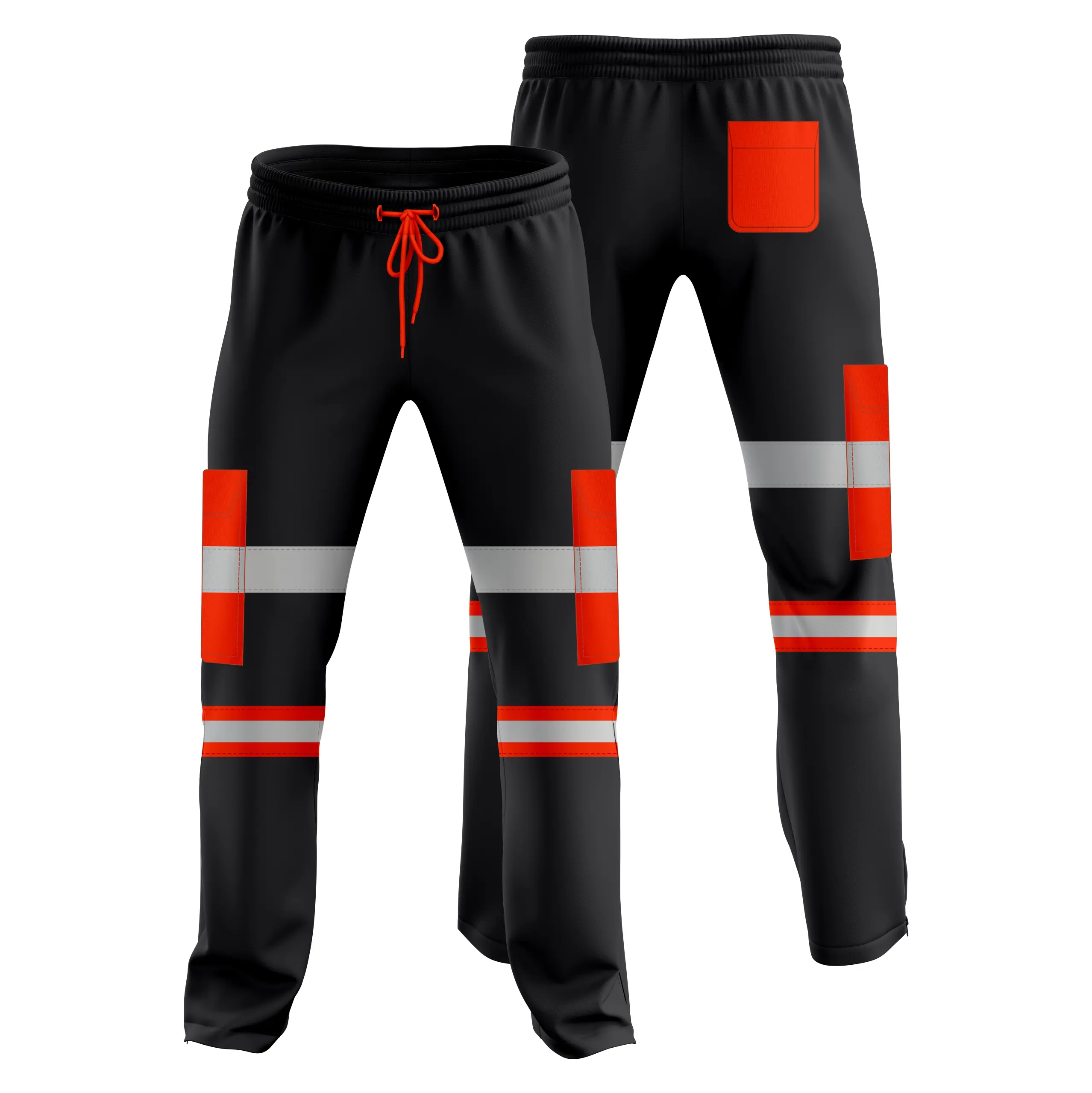 Mens Contrast Multicolour Casual Trousers Lightweight Outdoor Breathable Trousers Quick Dry Regular fit Work Pants with Zip Pockets