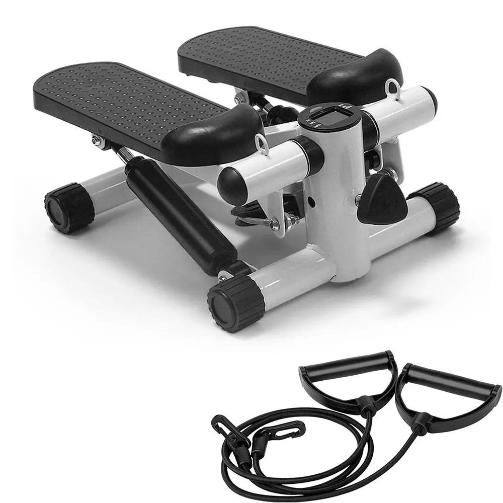 Mini Stair Steppers, Steppers for Exercise at Home, Mini Stepper with Resistance Bands, Cardio Stepping Machine with LCD Monitor, Twist Workout Equipment for Full Body Exercise