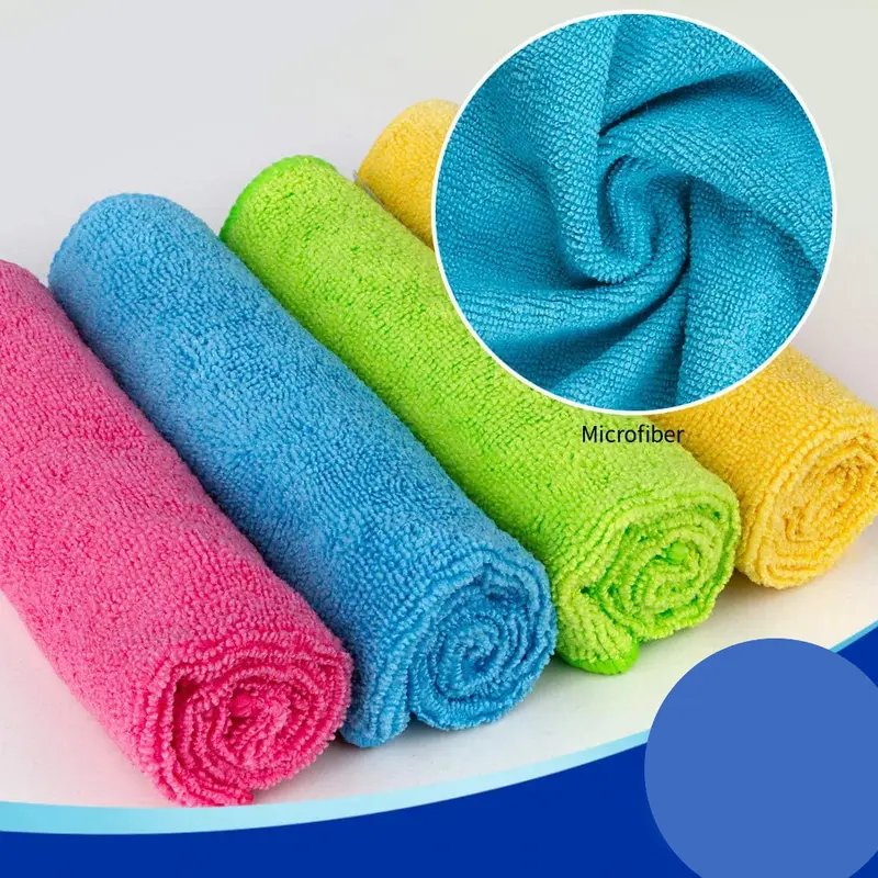 Lifeideas Microfiber Cotton Dishcloth Set, 8/12 PCS for Quick-Drying, Highly Absorbent Cleaning - Reusable Kitchen Essentials (4 Colors, 30×30CM) 2