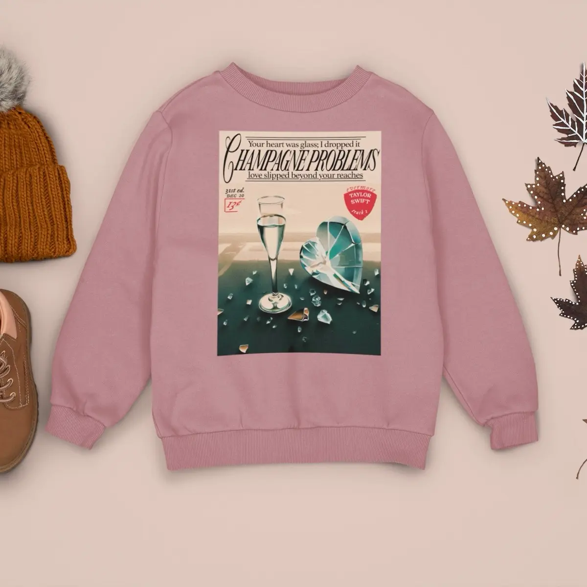 Champagne problems TS  lyric sweatshirt | evermore  lyric sweater | Vintage magazine style