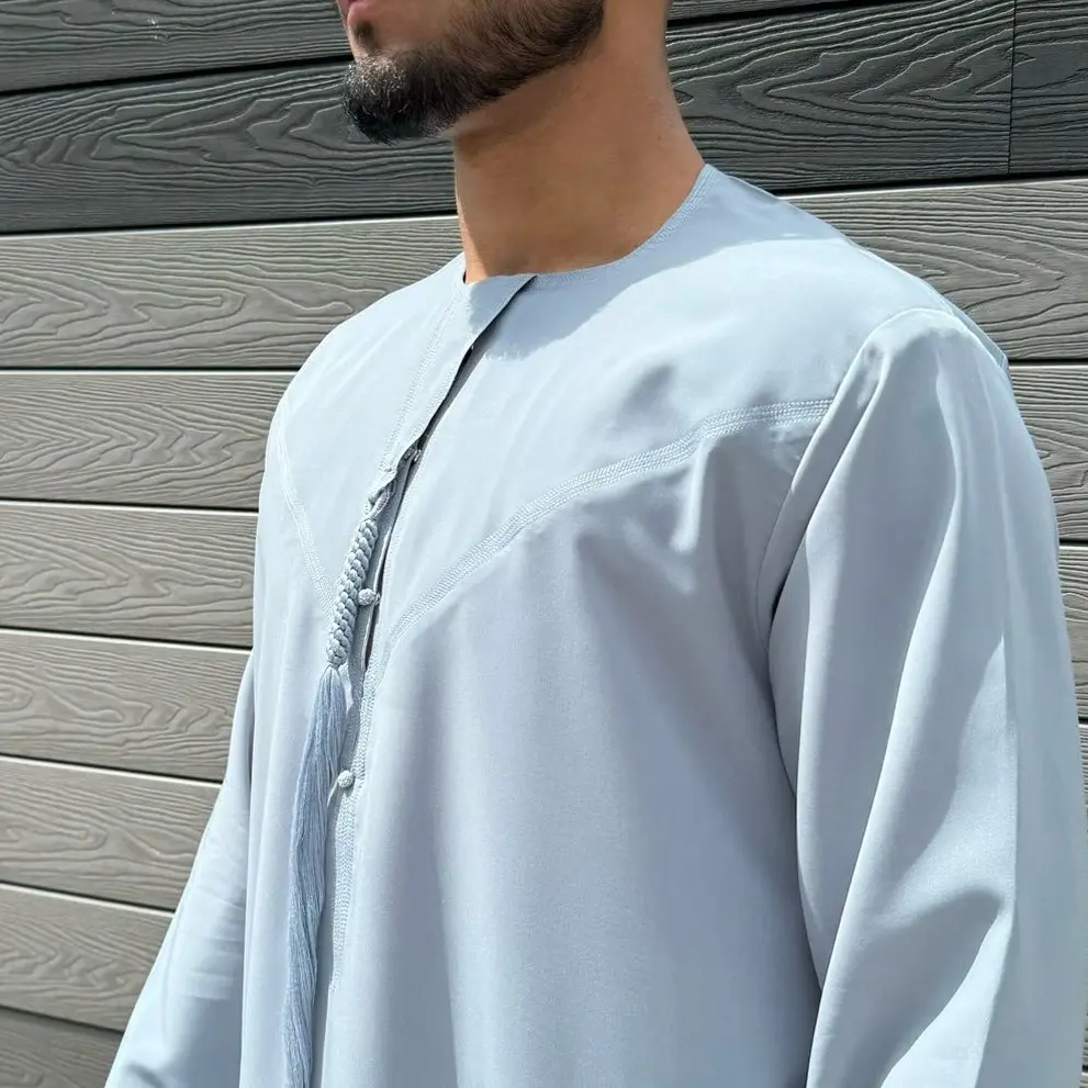 Silver Grey Zibda Essentials Emirati/Omani Mens Thobe