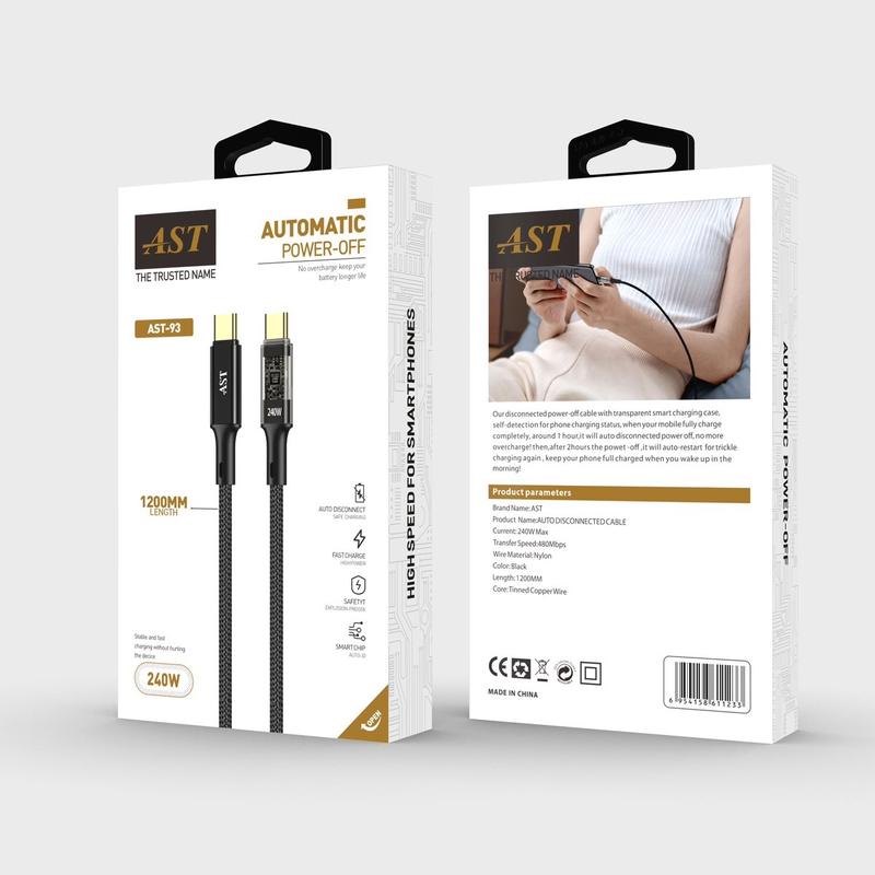Automatic power off 240w cabel For iPhone15 15 Pro Max 15 PLUS Data Charging Lead Wire USB TYPE C TO USB TYPEC Smartphone Cellphone Charger Electronic Mobile 2