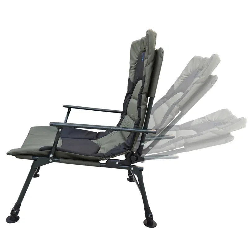 Carpzilla Camping Fishing Chair – XL Carp Green Fishing Equipment Folding Adjustable Legs 5