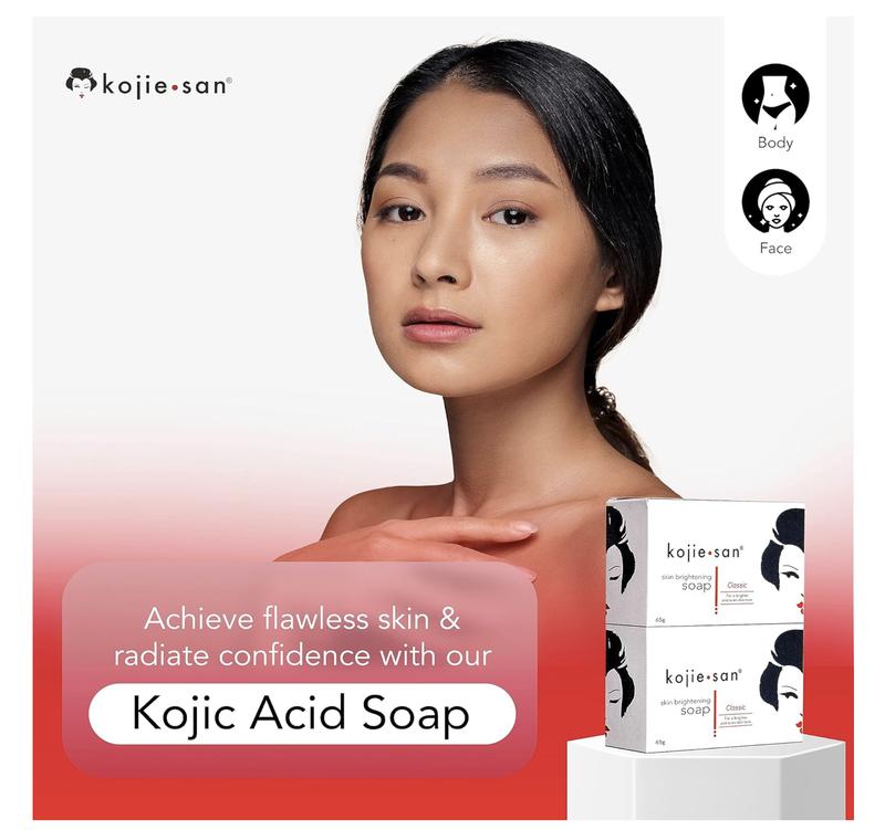 Kojie San Skin Brightening Soap - Classic 65g x 2, Double Pack Cleanser Cleansing Comfort face wash Body Wash 4