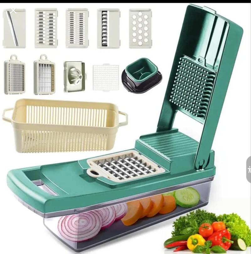 Product Introduction of Malticolor Multi-functional Manual Vegetable Cutter, 1 Set Household Bandle Kitchen Accessories 13 in 1 Vegetable Chopper, Kitchen Mandoline, Vegetable Cutter, Slicer Fruits Dicer, Veggie chopper, Kitchen Gadgets, Useful Kitchen Utensils. 3