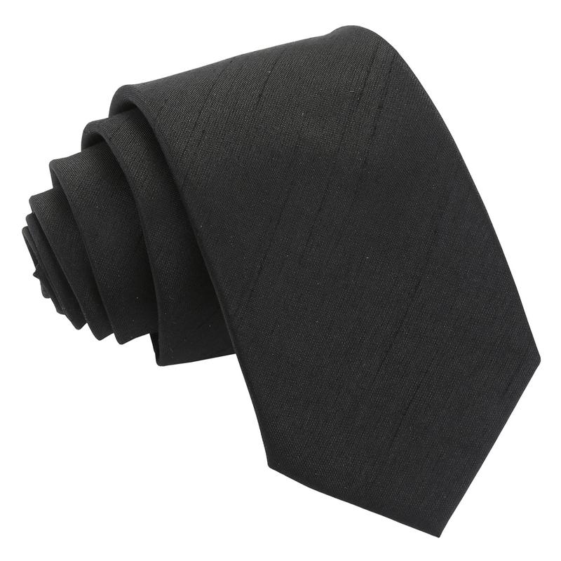 DQT Plain Shantung Men's Slim Tie Perfect for Wedding Formal Attire Special Occasions 2