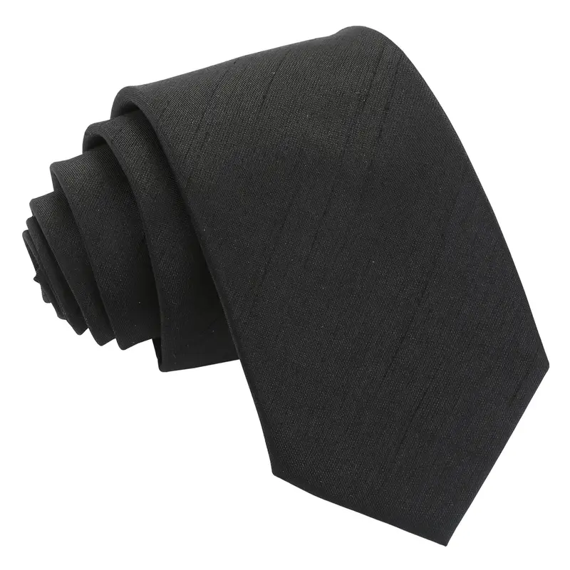DQT Plain Shantung Men's Slim Tie Perfect for Wedding Formal Attire Special Occasions 2