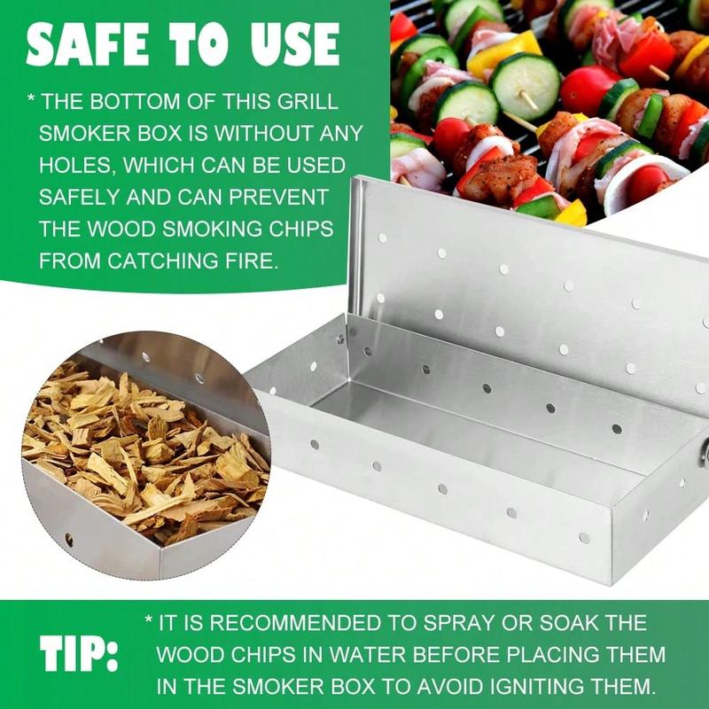 Rainbow Snowman  Stainless Steel Smoking Box for Wood Chips - Adds Smoky Flavor to Meat & Vegetables, Ideal for Grills and Barbecues 6