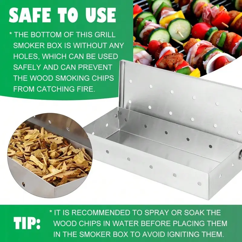 Rainbow Snowman  Stainless Steel Smoking Box for Wood Chips - Adds Smoky Flavor to Meat & Vegetables, Ideal for Grills and Barbecues 6
