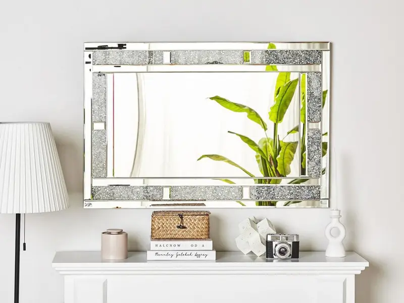 Wall Mounted Mirror Flat Mirror House decor Elegant Smooth Rectangle Room Durable 0