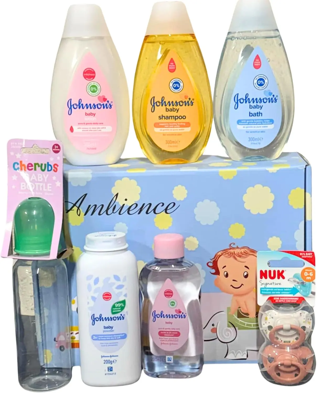 Newborn Essentials Gift Hamper Basket in Blue Gift Box New Mum Gifts Baby Boy Gifts Baby Shower Gifts for Mum Dad New Parents Gifts Baby Wishlist List Christmas Christening Gifts