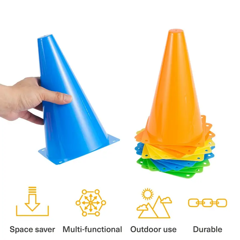 12X Sports Marker Plastic Cones Agility Football Pitch Training Fitness Exercise 3