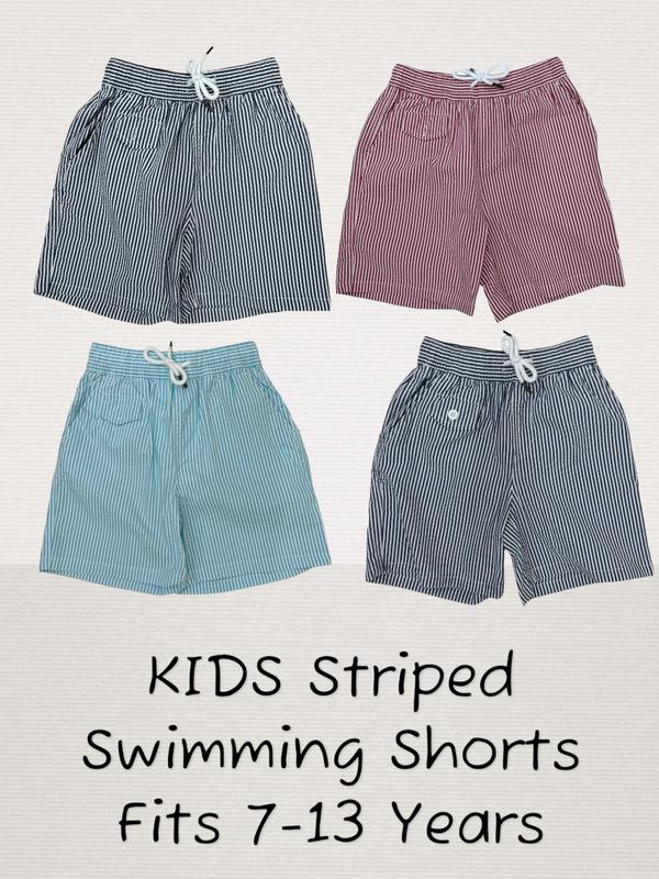 KIDS Boys 7-13 Years striped swimming shorts SHR277B, Boys Summer Shorts, Boys Clothes, Kids Active Shorts 0