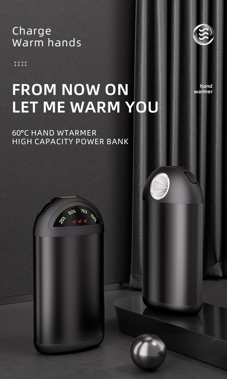 Product Introduction of New USB warm hand treasure charging treasure mini convenient portable flashlight self-heating warm baby 2