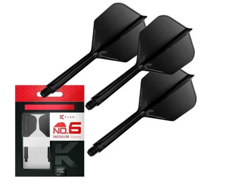 Target Darts K Flex Integrated Dart Flights And Shafts, No.6 -Pack Of 3 K-Flex , Kflex All In One Moulded Dart Flight & Stem Lengths: Short, Intermediate & Medium | Professional Dart Accessories