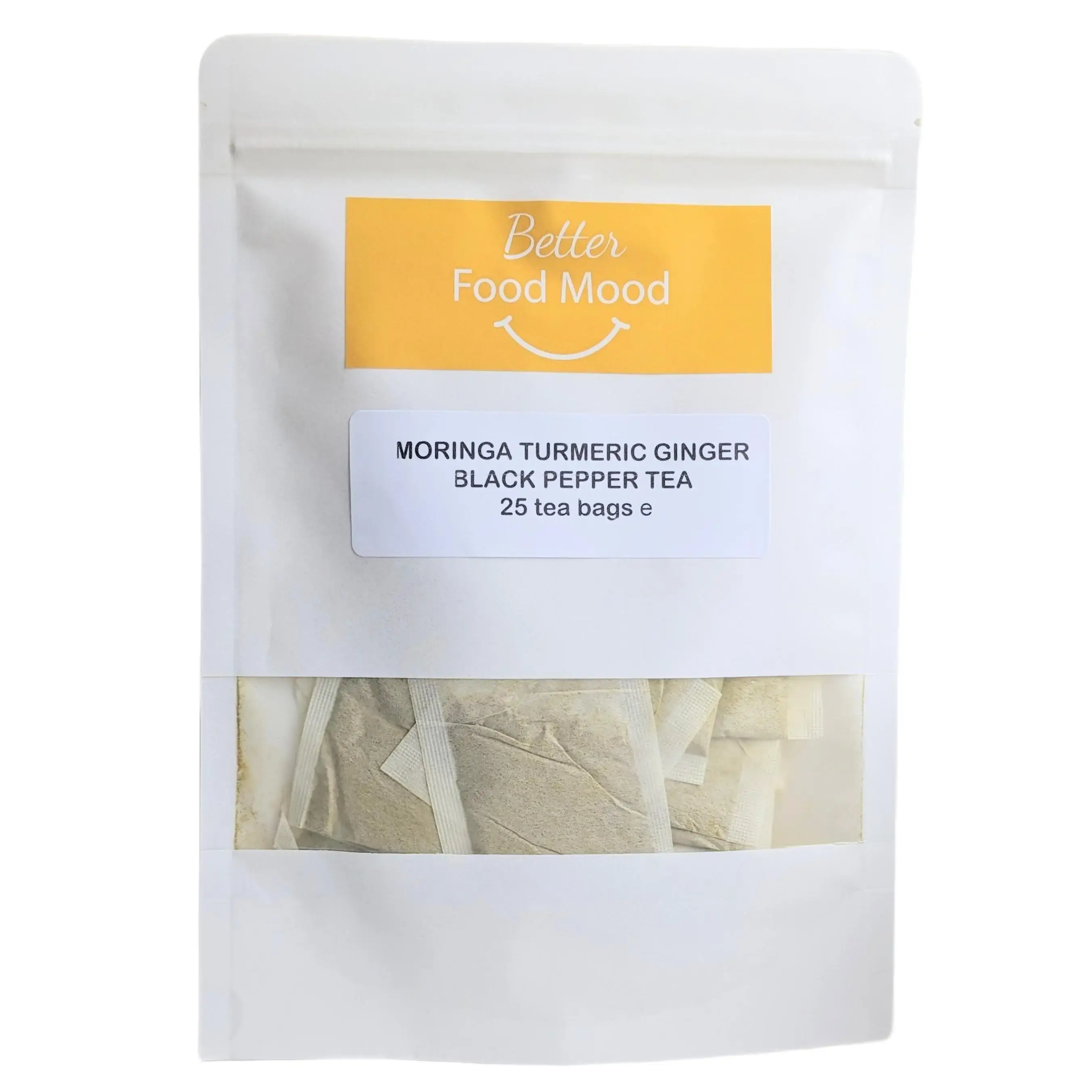 Better Food Mood Moringa Turmeric Ginger Black Pepper Herbal Tea Bags (25 tea bags) Beverage Natural