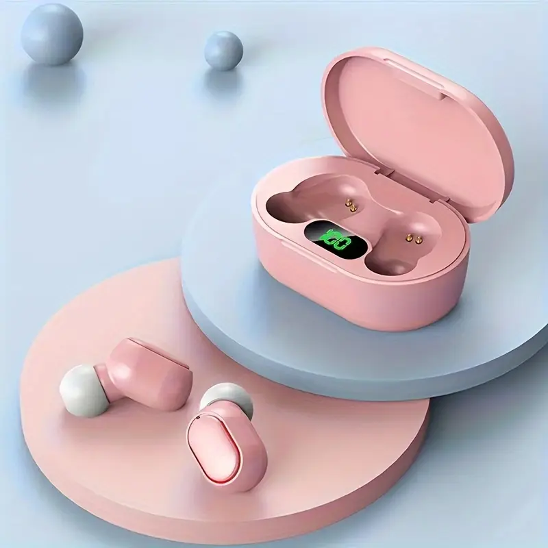 Sleek Black Wireless Earbuds with LED Display - Touch Control In-Ear TWS Headphones, USB-C Charging Case, Ideal for Gaming & Music, Compatible with iOS/Android, Earbuds Wireless 6