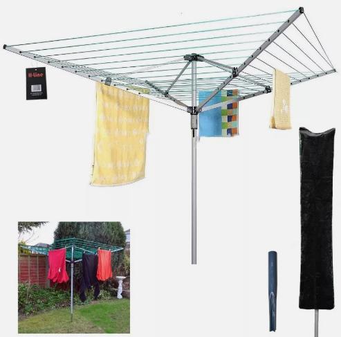 Product Introduction of ROTARY AIRER 4 ARM 50M OUTDOOR CLOTHES GARDEN WASHING LINE DRYER SPIKE & COVER Laundry Racks 0