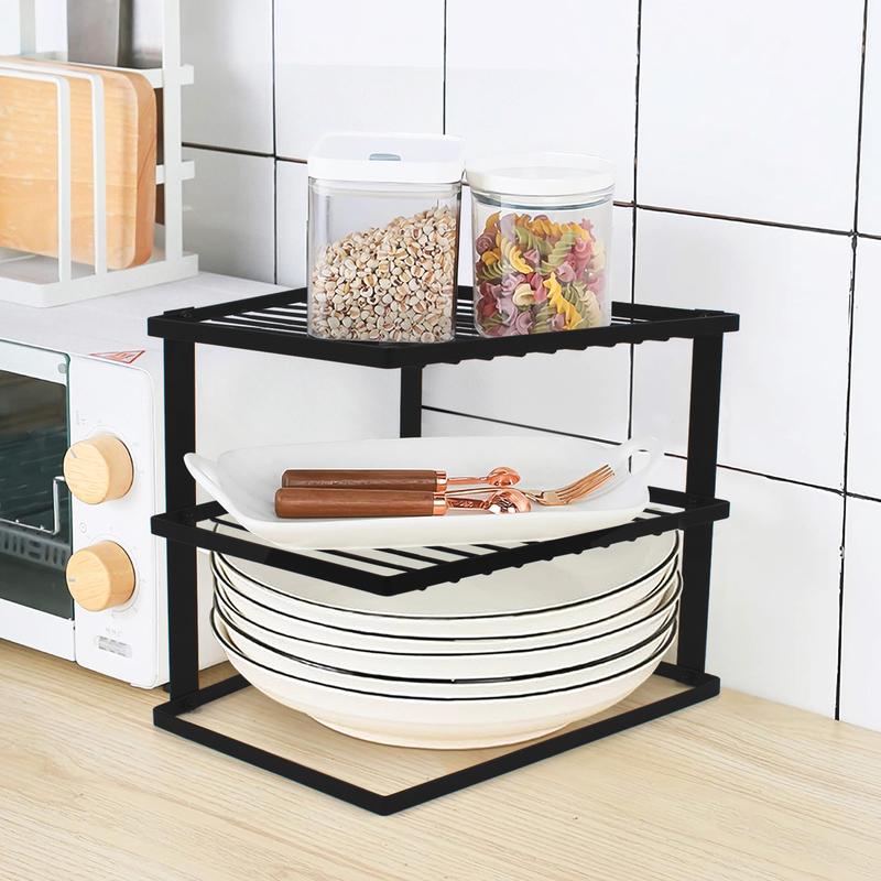 No-Wobble Plate Rack for Kitchen Cupboard Storage Organiser - Black 3