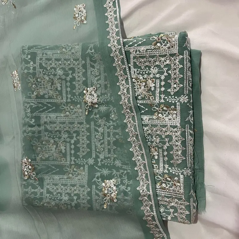 Chiffon 4pc Suite with Beautiful Thread Work for Women's Casual Wear - Womenswear 5