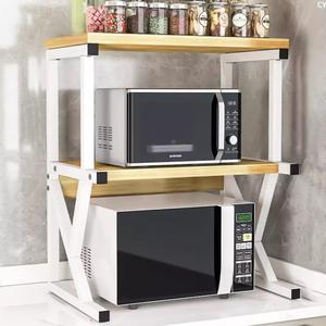 Black 2/3 Tier Microwave Oven Rack Stand Storage Holder Kitchen Corner Shelf Organiser Organiser