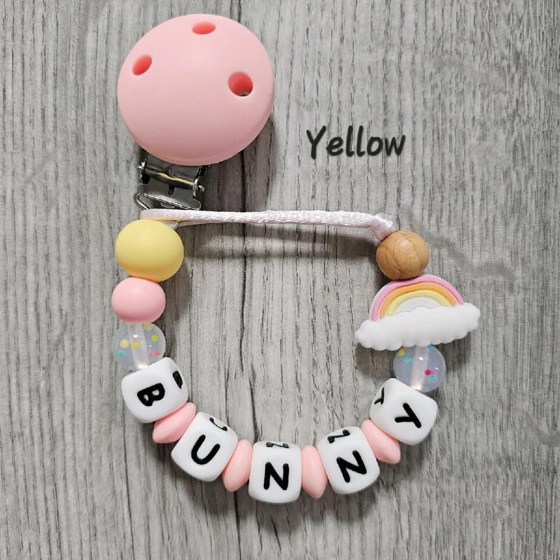 Personalised Rainbow Dummy Clip for Baby Girl 1