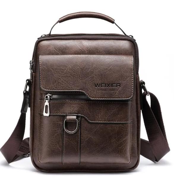 Retro Vintage Durable Men’s Leather Shoulder Bag chest - 112211 3