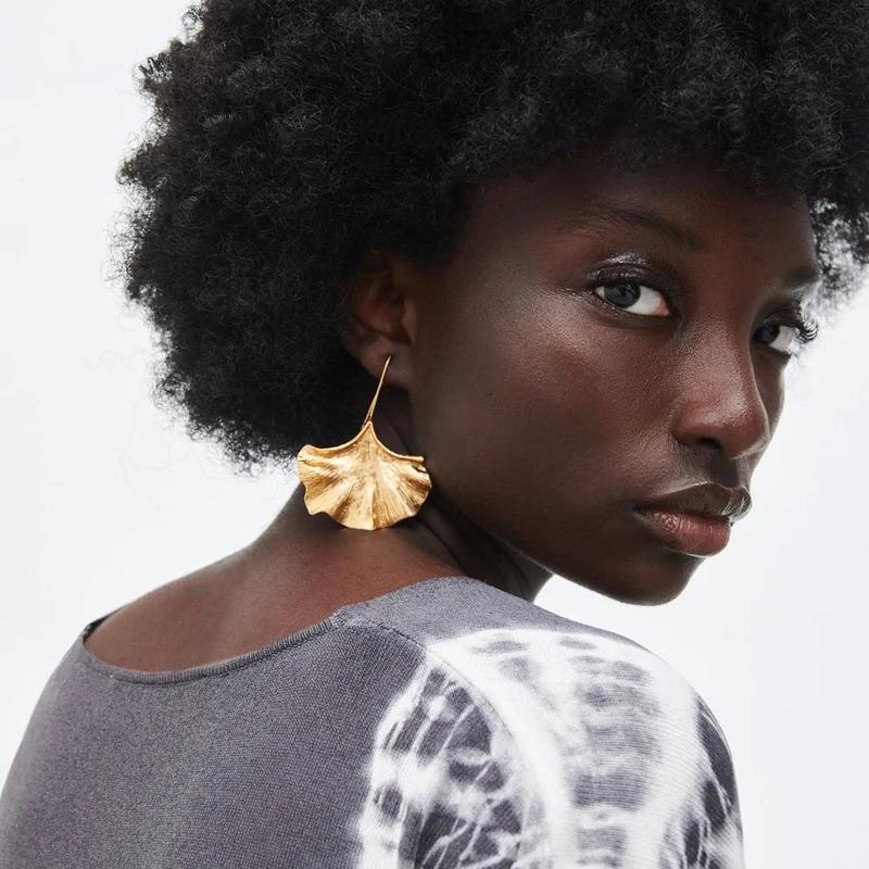 Drop Fan Gold Leaf Earrings earings 4