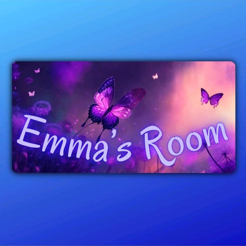 Room Sign Bedroom Accessories, Custom Name Plaque, Metal Aluminium Door Sign for Boys & Girls Room, Gift for Boyfriend Text, Girlfriend Letters, Message - Kids Room, Nursery, Brother, Sister Christmas Gifts, Home Decor Poster Print Set Waterproof 5