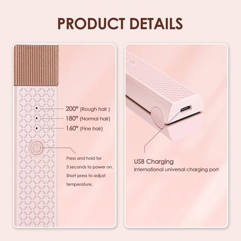 Wireless Hair Straightener Curler Mini Flat Hair Iron Adjustable Temperature Fast Heating Ceramic Curling Iron Hair Styling Tool Comfort 5
