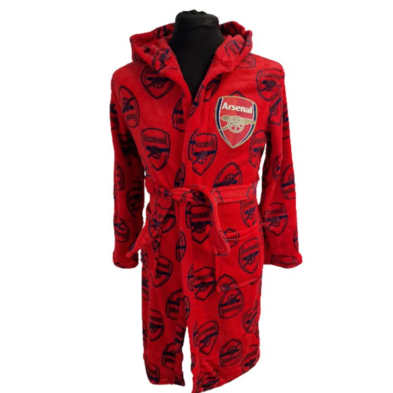 Arsenal FC Children's Dressing Gown - Kids Unisex Football Bathrobe - Loungewear Nightwear Sleepwear Pyjamas 0