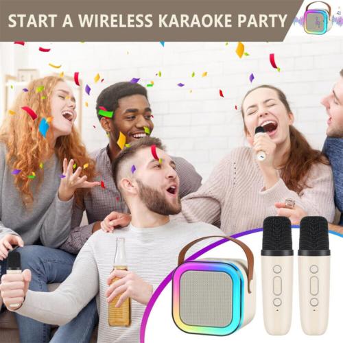 Product Introduction of Kid Mini Karaoke Machine Portable Bluetooth Speaker with 2 Wireless Microphone 5