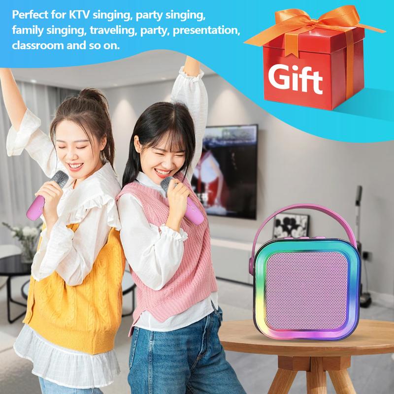 Product Introduction of Karaoke Machine Wireless Bluetooth Karaoke Speaker System RGB Light with 2 Microphones for Home Karaoke Singing Speaker Gift 33