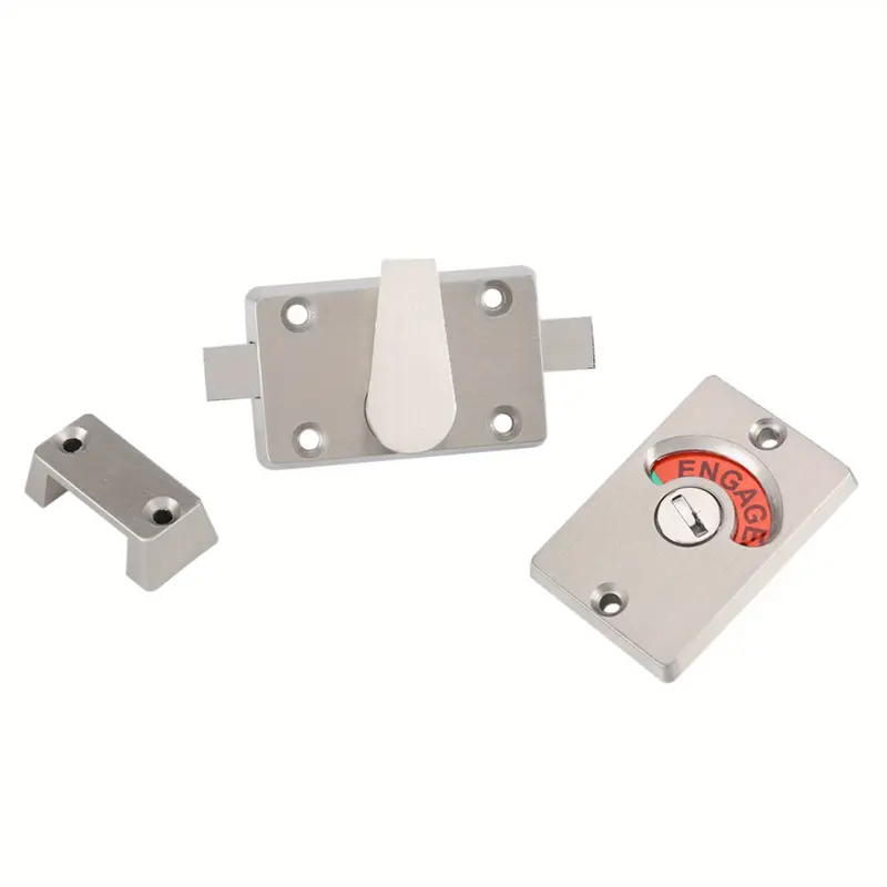 Door Lock Indicator, Toilet Bathroom Lock Vacant/ Engaged Latch, Indicating Occupied, DeadBolt Privacy Partition Door Lock Latch for Bathroom WC Public Restroom Toilet 5