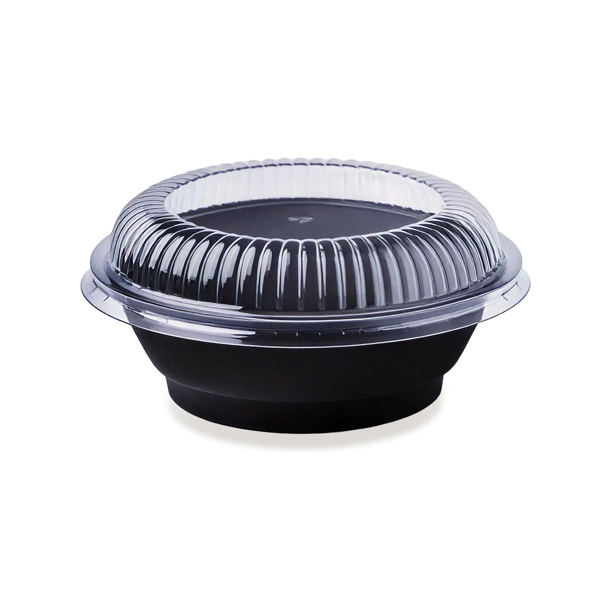Black Microwavable Bowl Container with Lid, Ideal for Hot and Cold Food, Microwave Safe, Washable and Reusable, Suitable for Homes, Restaurants, and Catering Services
